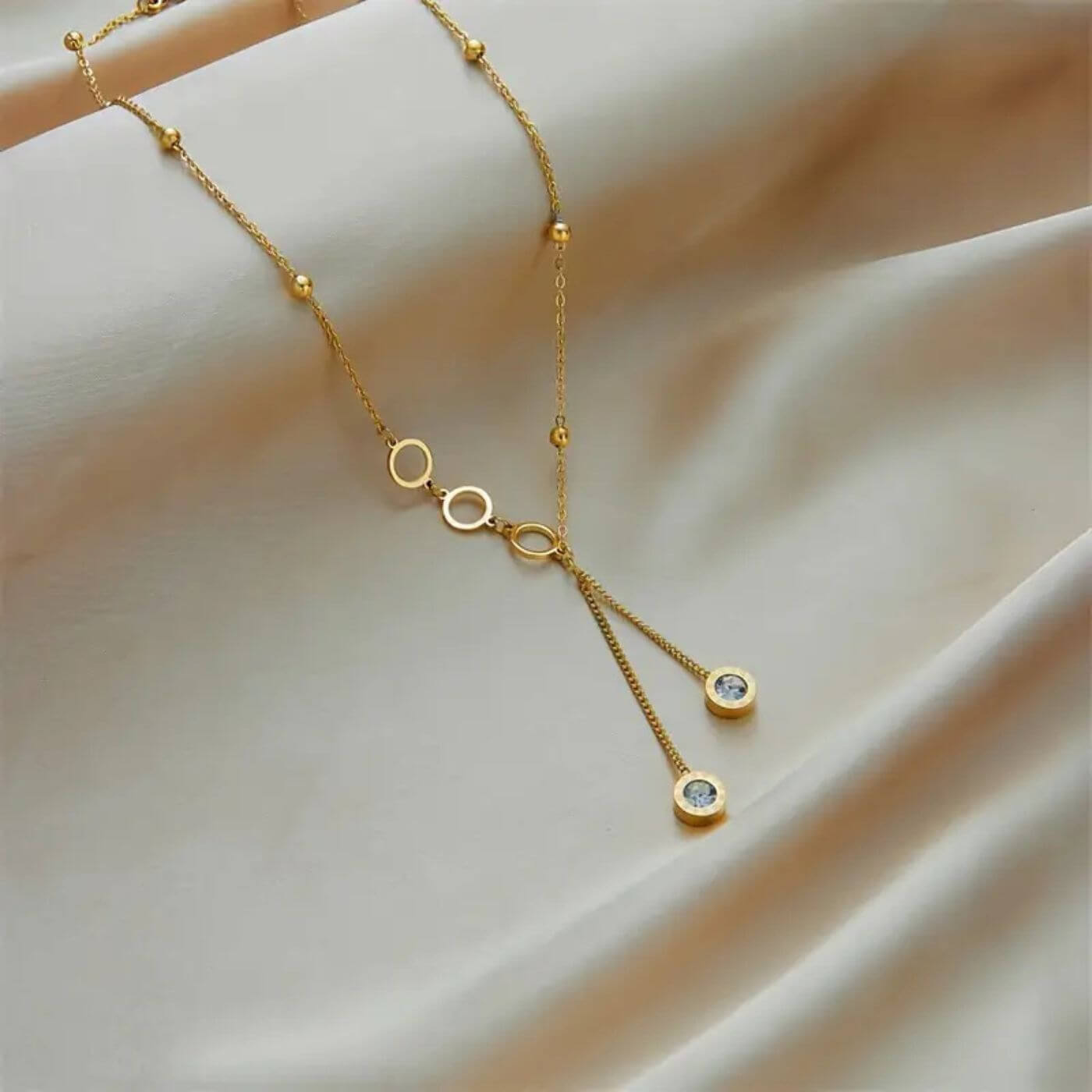 Refined Crystal Drop Chain Necklace