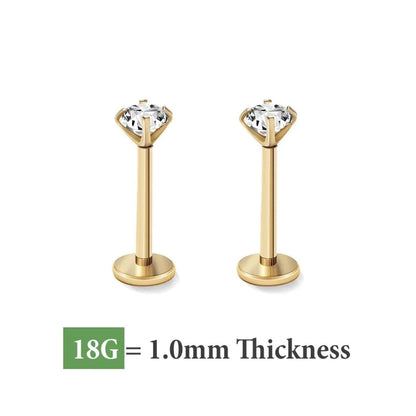 Refined Crystal Flat Back Earrings