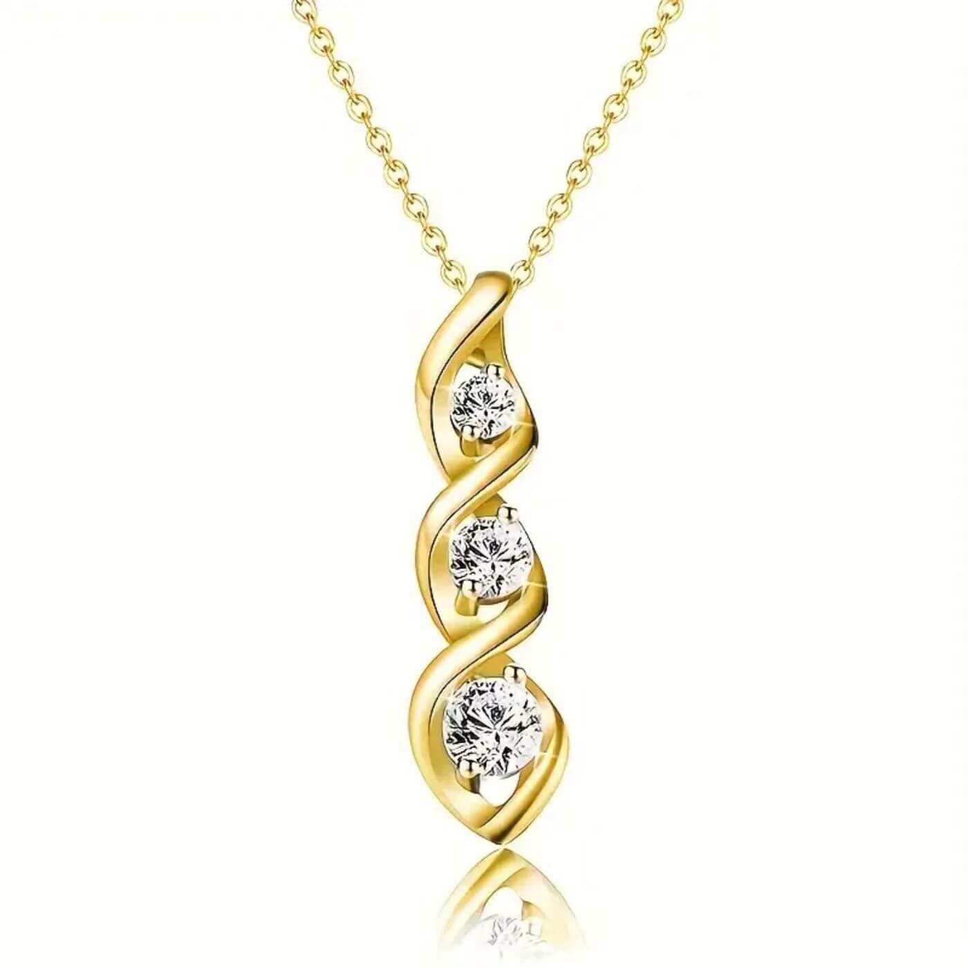 Refined Crystal Spiral Pendant Necklace