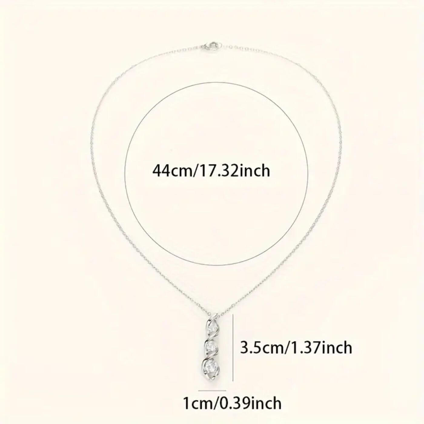 Refined Crystal Spiral Pendant Necklace