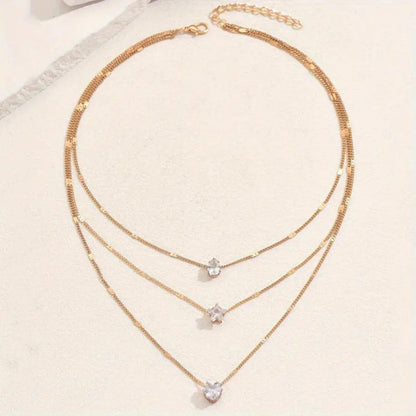 Refined Diamond-Inspired Layered Pendant Necklace