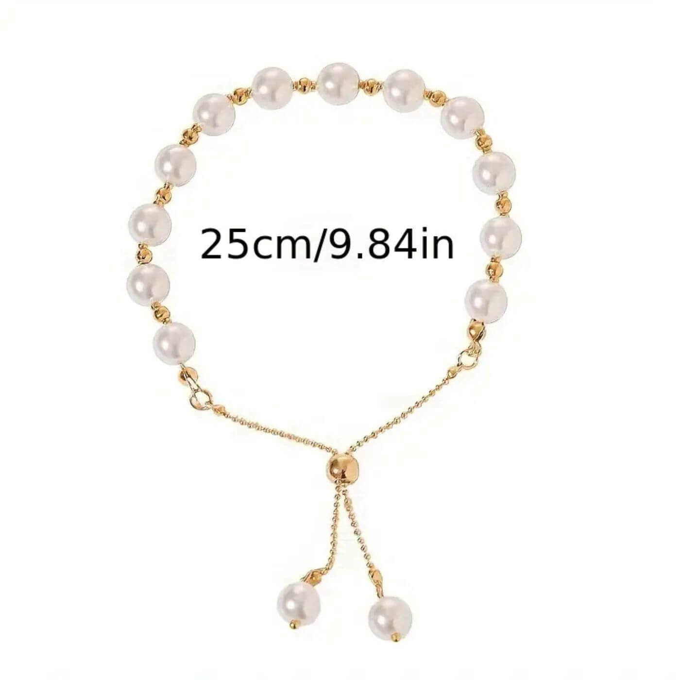 Refined Gold Plated Pearl Chain Bracelet