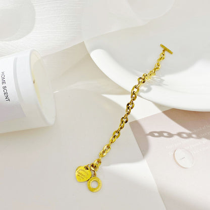 Refined Inscribed Heart Bracelet