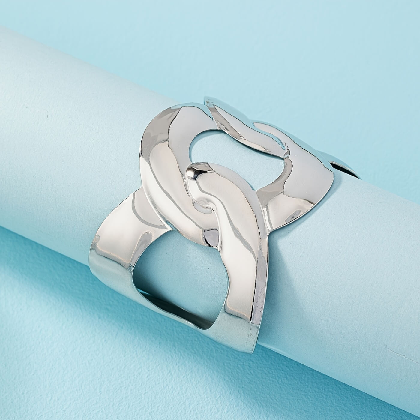 Refined Interlock Cuff Bracelet