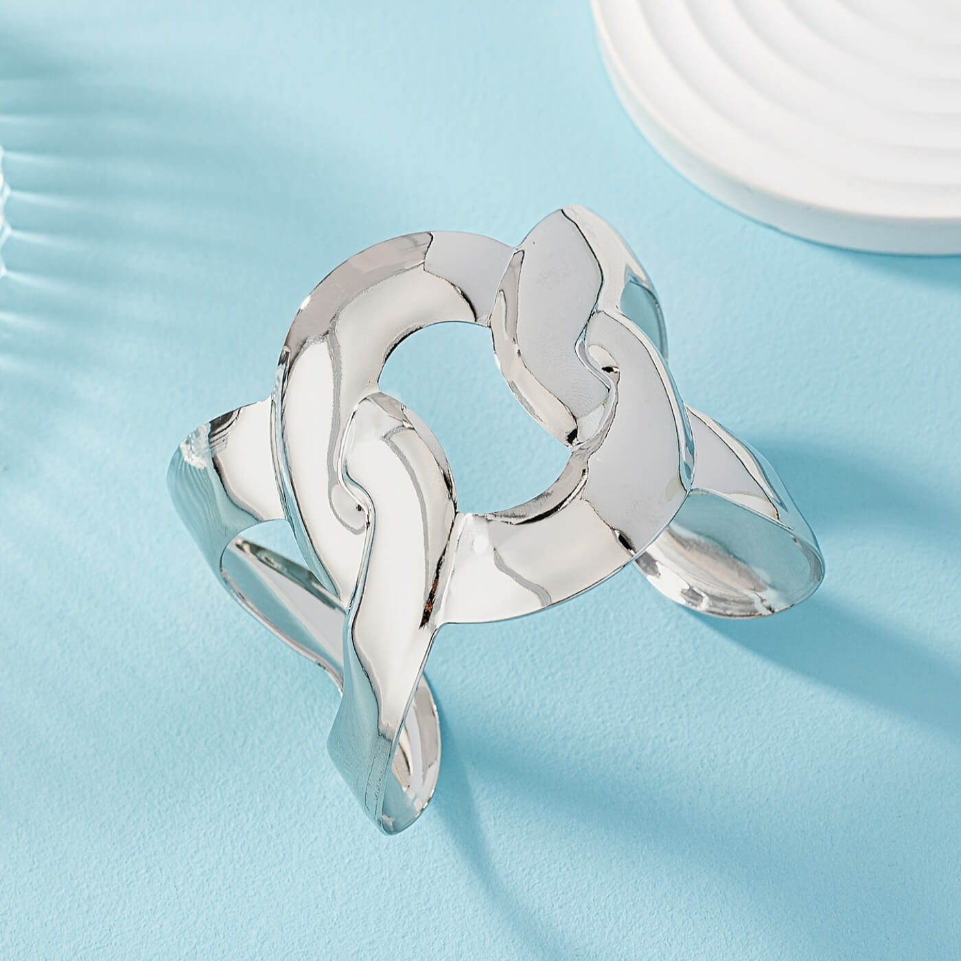 Refined Interlock Cuff Bracelet