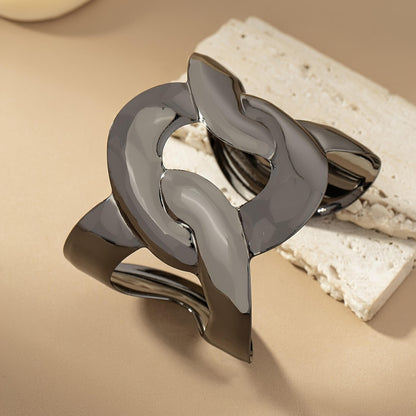 Refined Interlock Cuff Bracelet