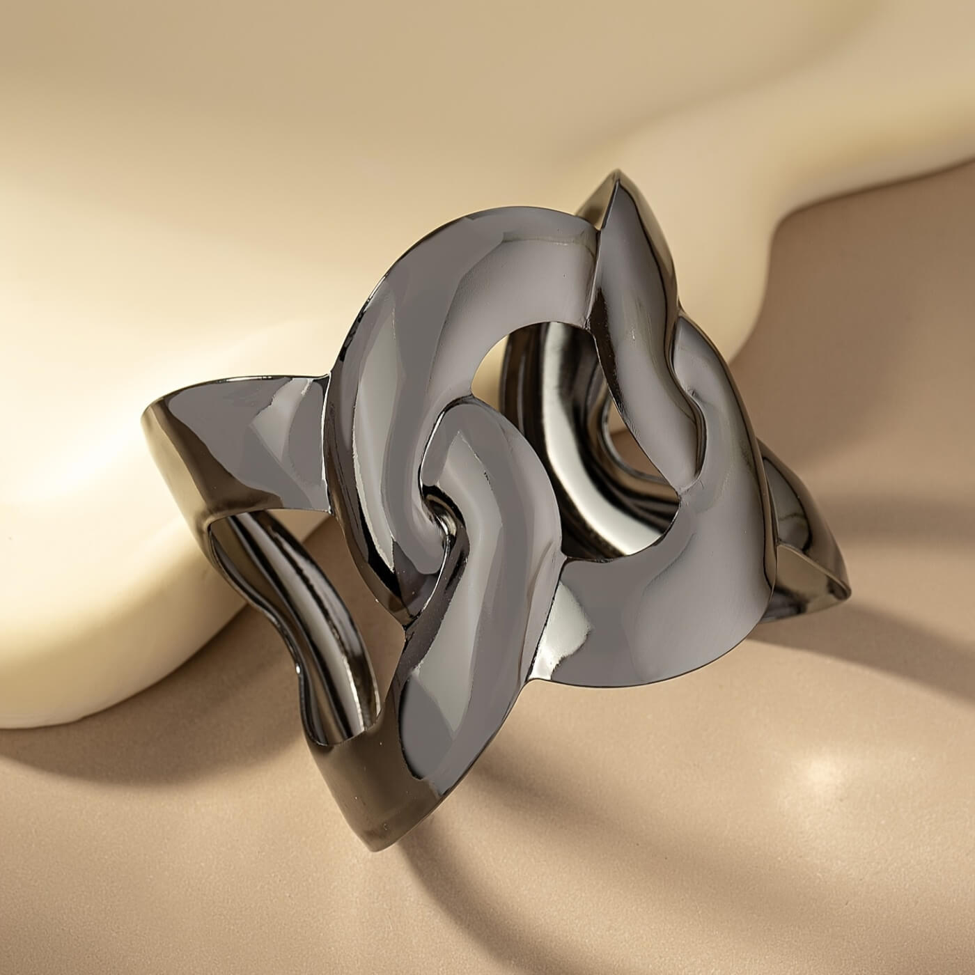 Refined Interlock Cuff Bracelet