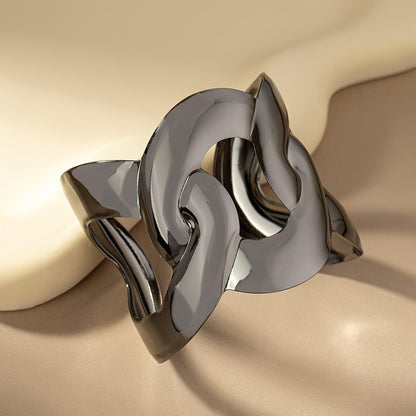 Refined Interlock Cuff Bracelet