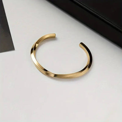 Refined Metallic Minimalist Cuff Bracelet