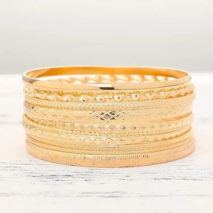 Refined Textured Multi-Piece Bracelet Set