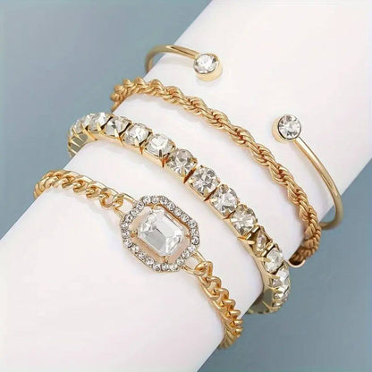 Refined Zircon Stone Bracelet Set