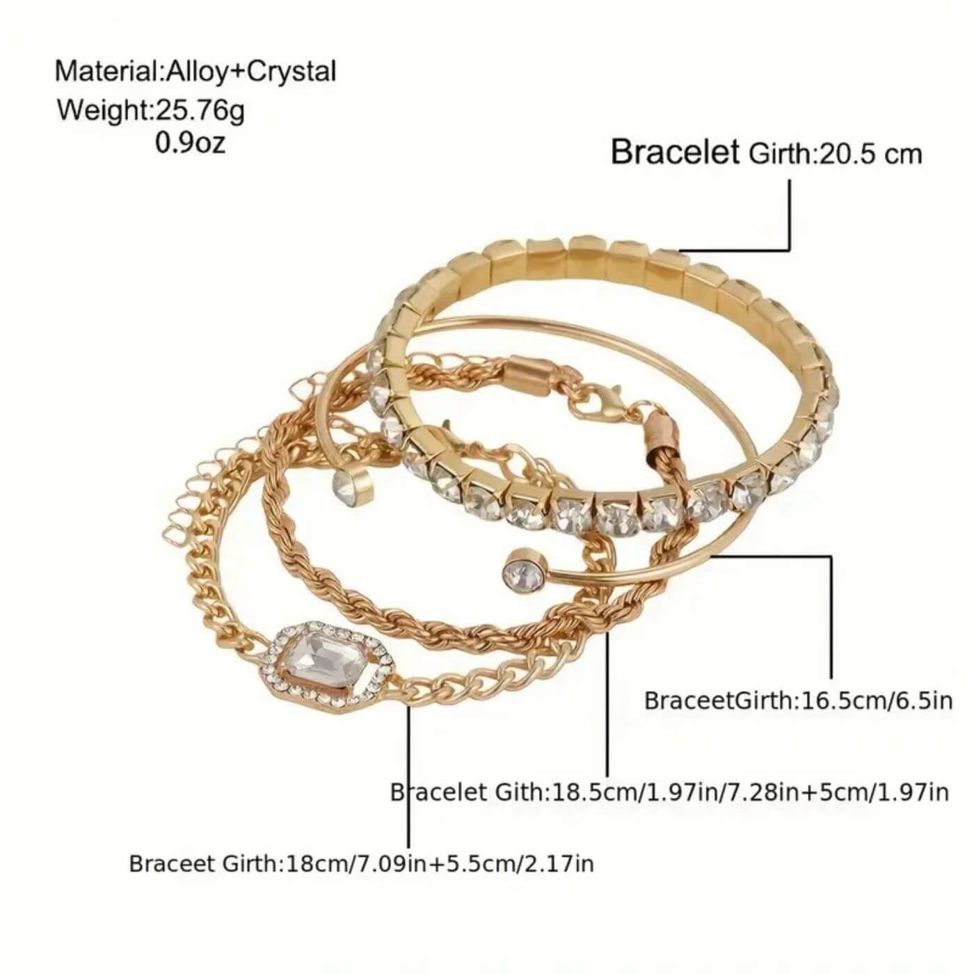 Refined Zircon Stone Bracelet Set