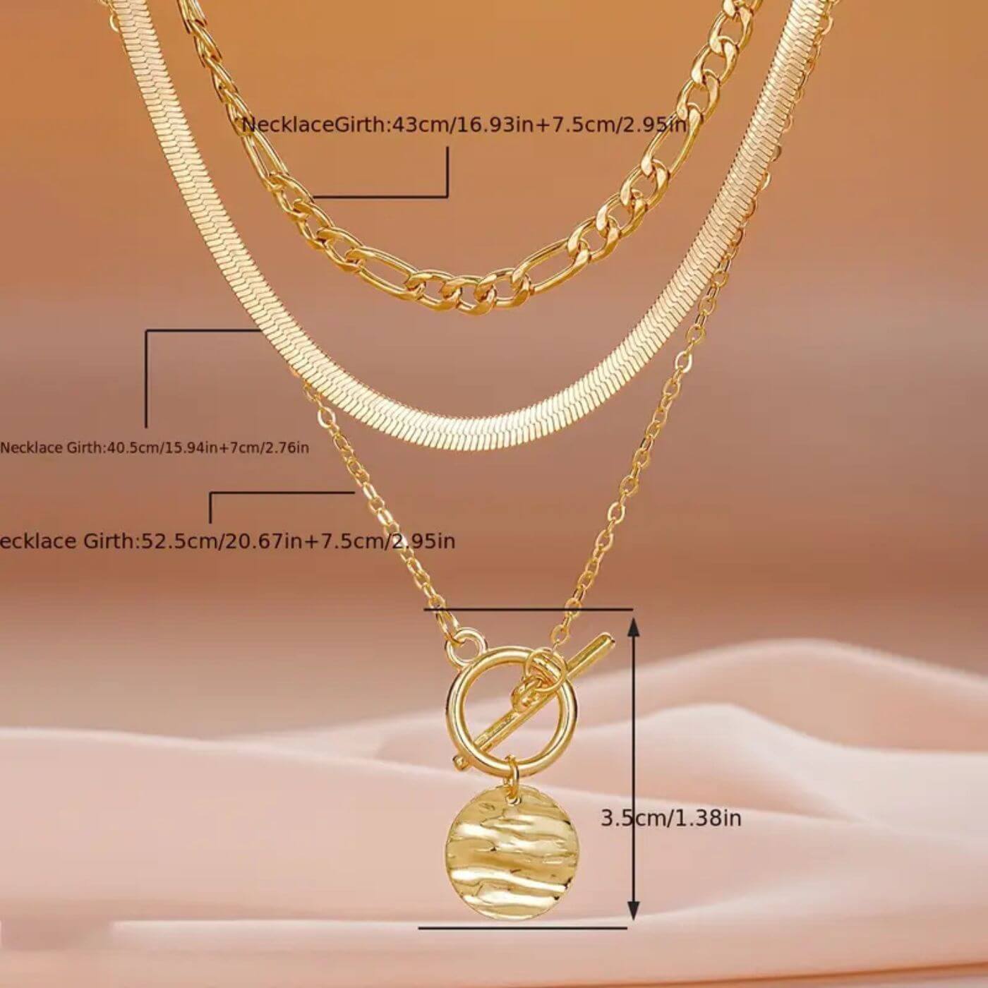 Refined Gold Statement Chain Necklace Set