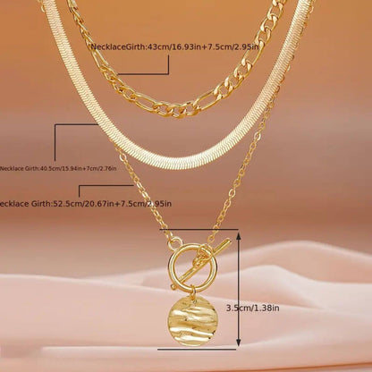 Refined Gold Statement Chain Necklace Set
