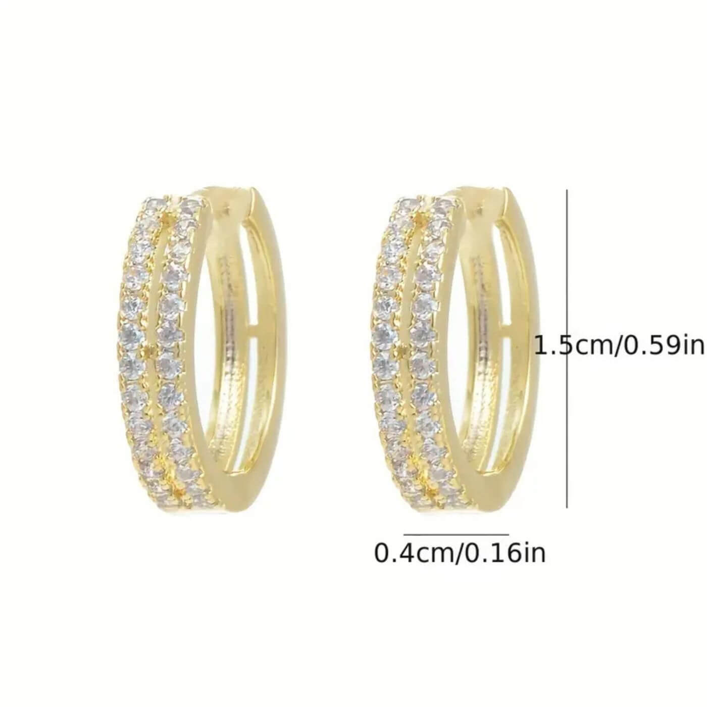 Refined Zirconia Paved Hoop Earrings