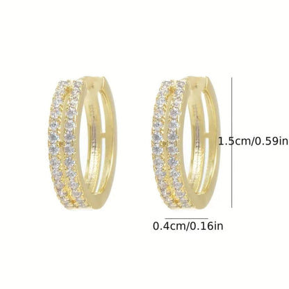 Refined Zirconia Paved Hoop Earrings