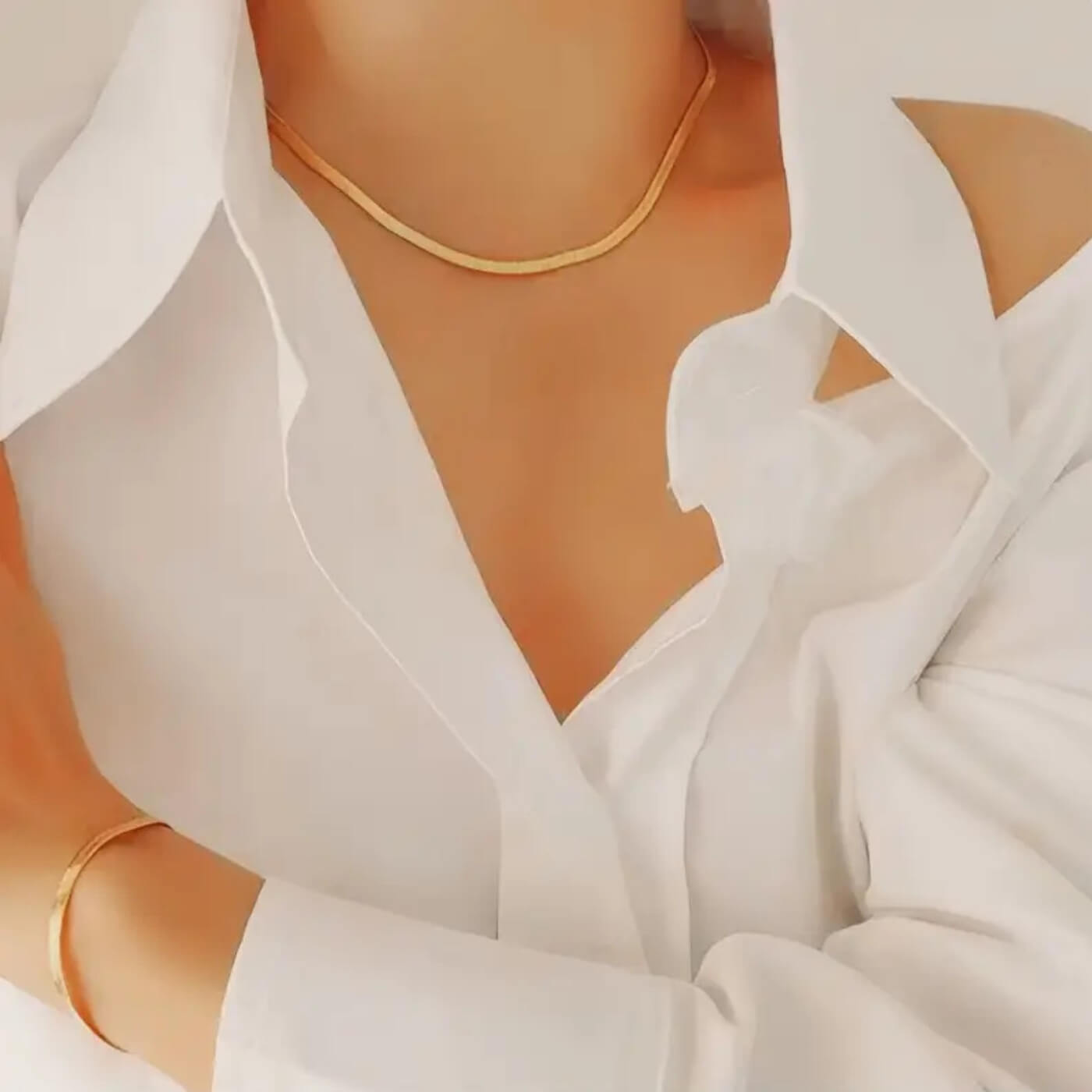 Royal Amber Herringbone Necklace & Bracelet Set