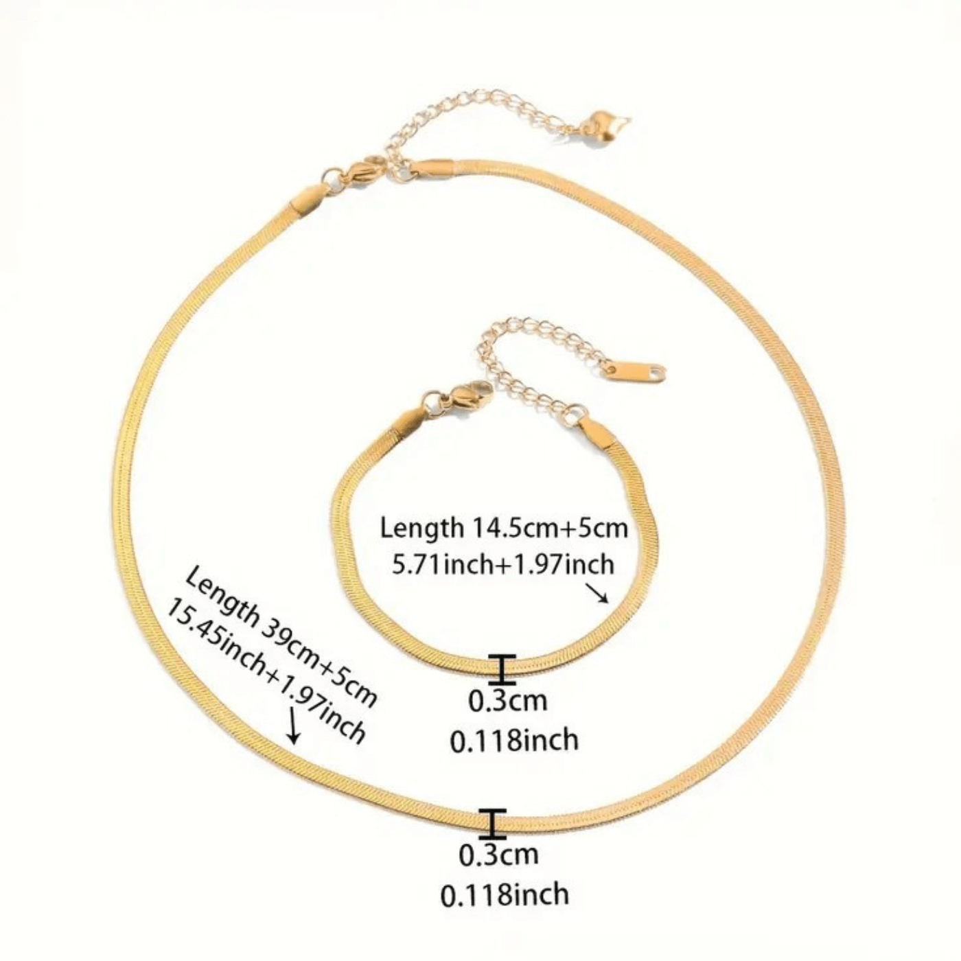 Royal Amber Herringbone Necklace & Bracelet Set