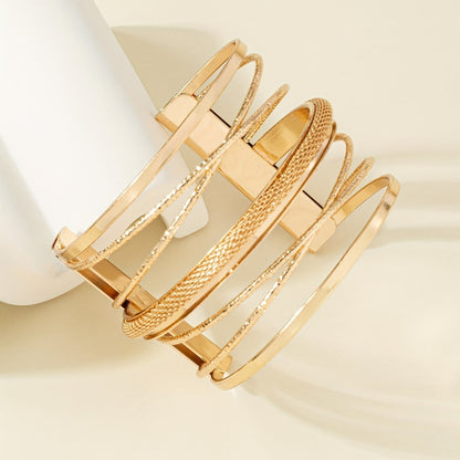 Royal Amber Layered Cuff Bracelet