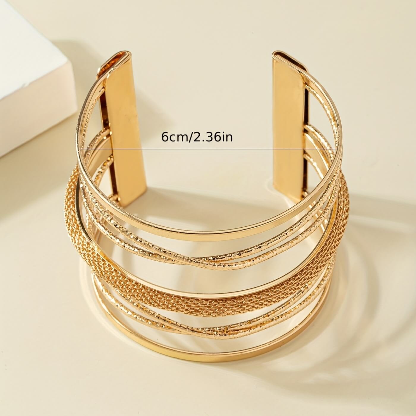 Royal Amber Layered Cuff Bracelet