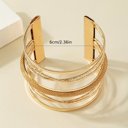 Royal Amber Layered Cuff Bracelet