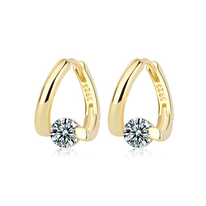 Royal Crystal Charm Hoop Earrings