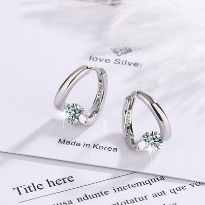 Royal Crystal Charm Hoop Earrings