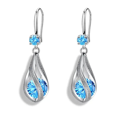 Royal Crystal Dangling Earrings