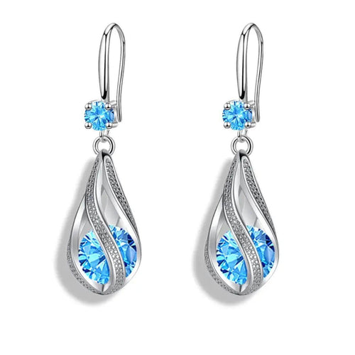 Royal Crystal Dangling Earrings