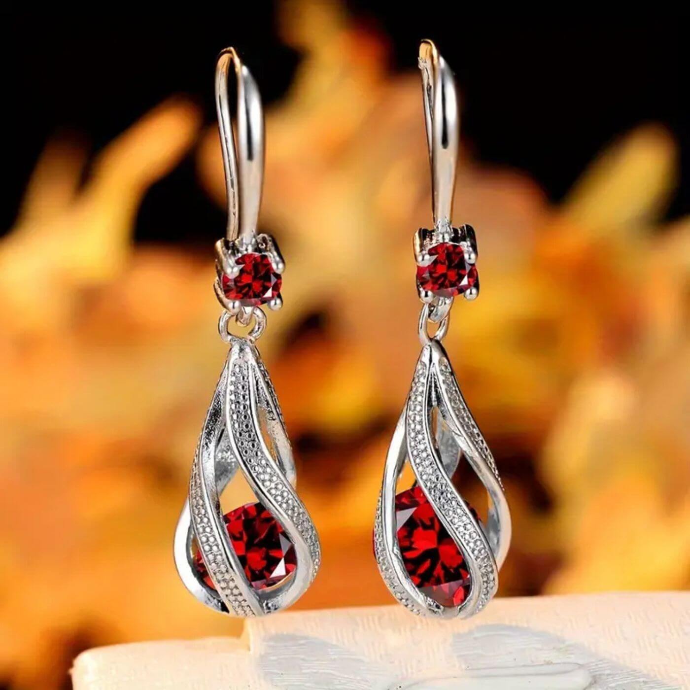 Royal Crystal Dangling Earrings