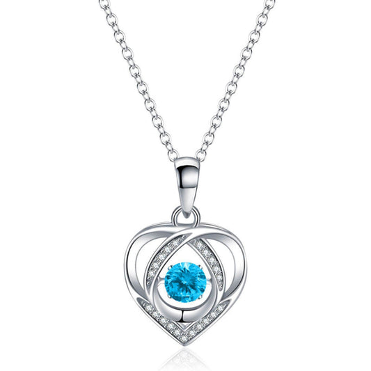 Royal Crystal Heart Pendant Necklace