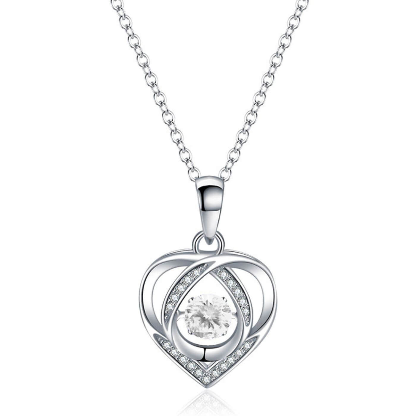 Royal Crystal Heart Pendant Necklace