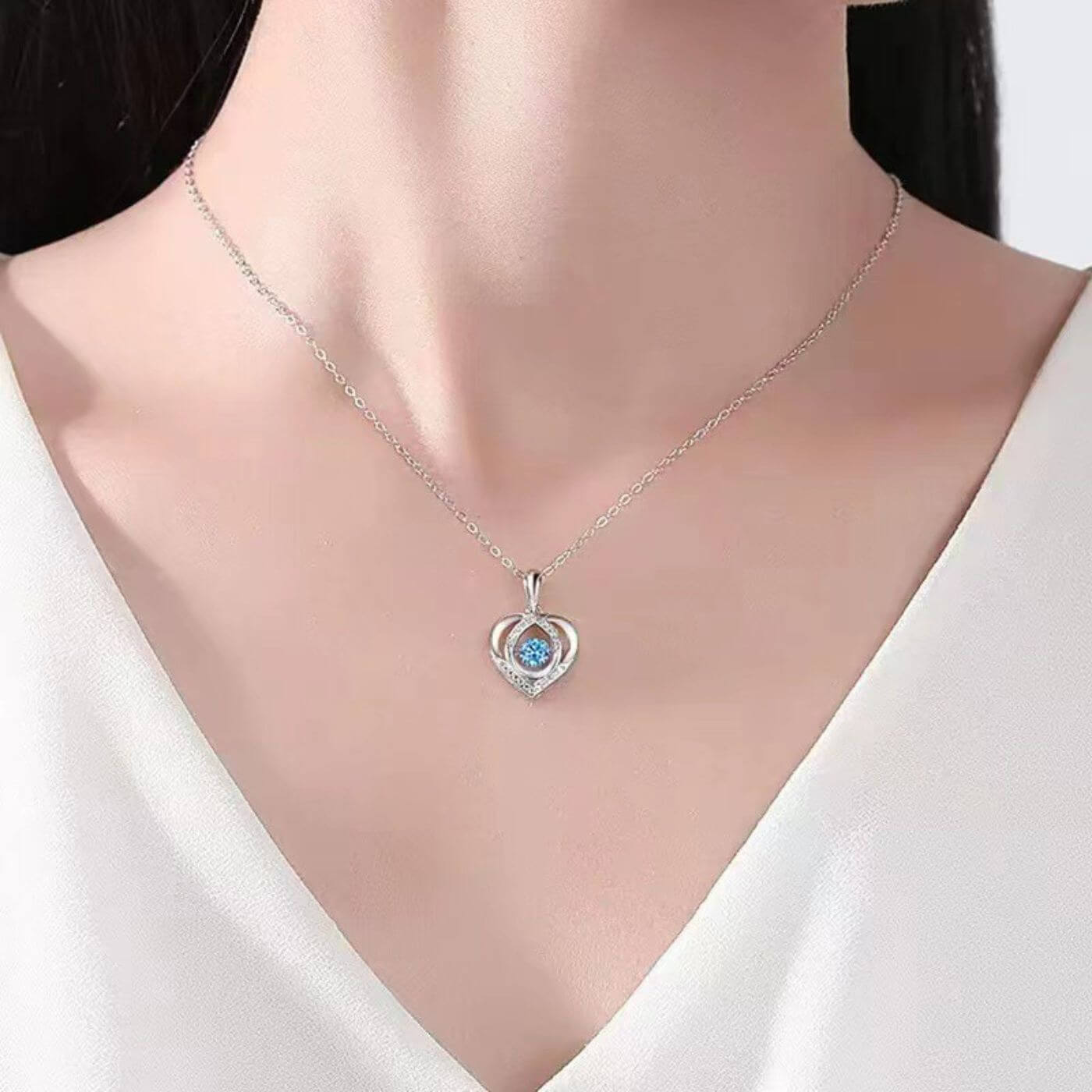 Royal Crystal Heart Pendant Necklace