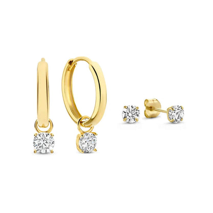 Royal Crystal Hoop & Stud Earring Set