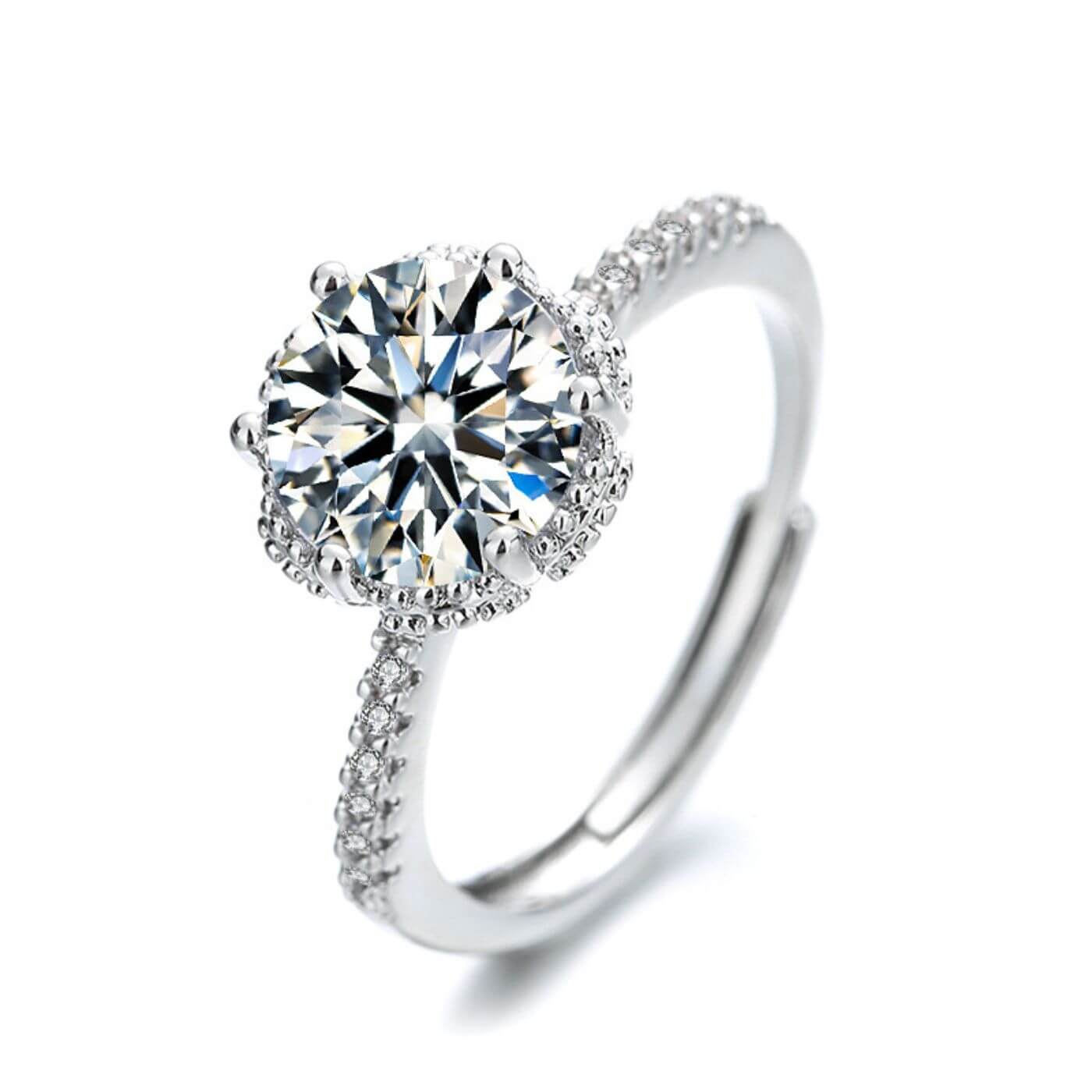Royal Crystal Adjustable Round Cut Ring
