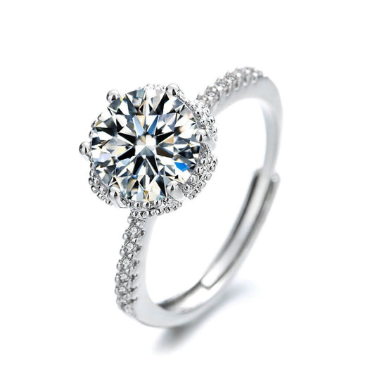 Royal Crystal Adjustable Round Cut Ring