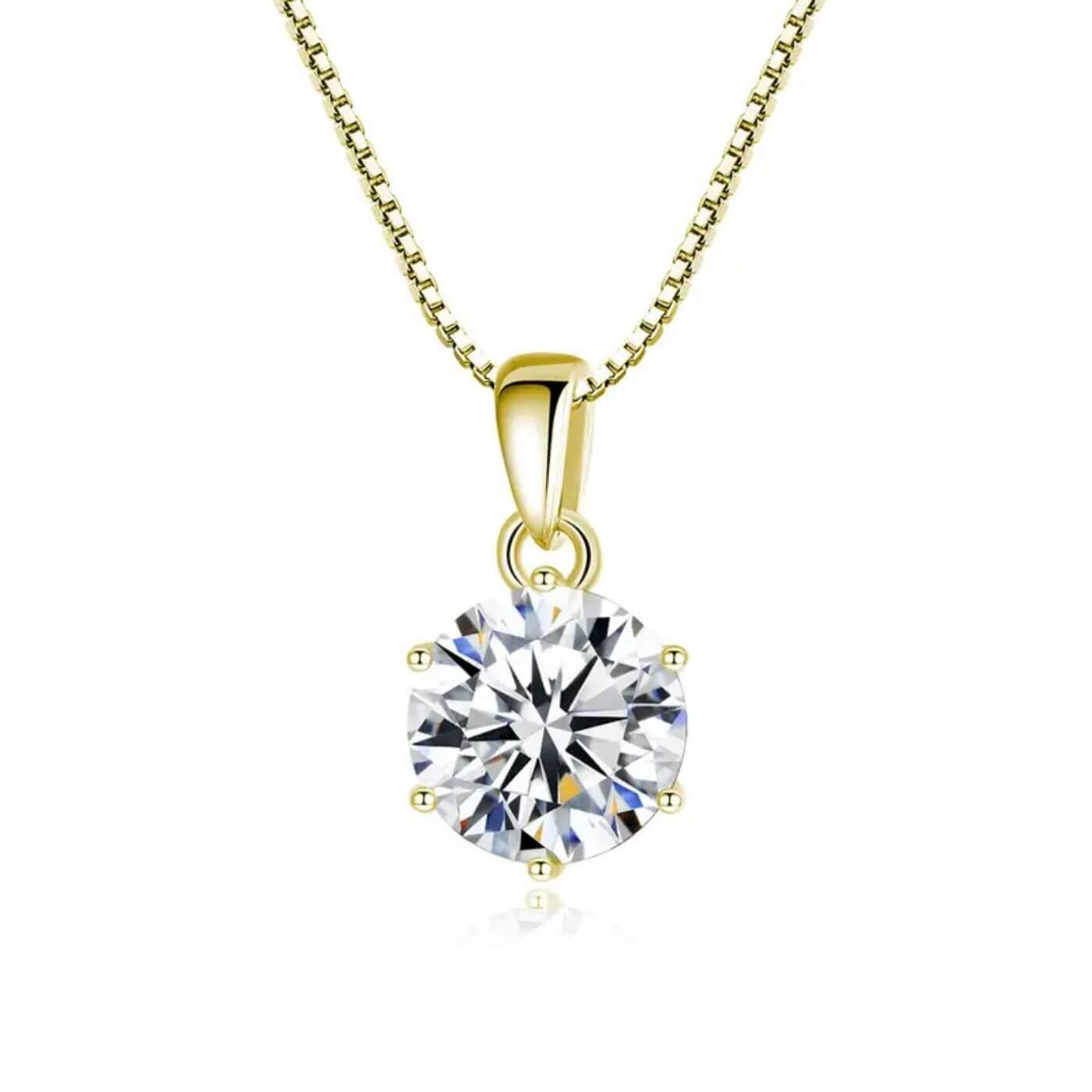 Royal Crystal Solitaire Pendant Necklace