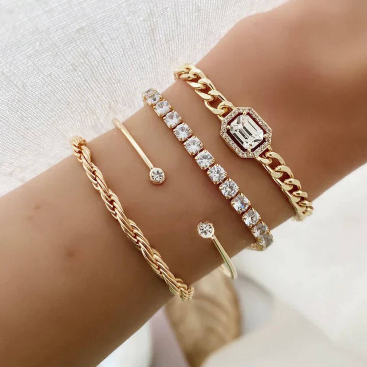 Royal Diamond Layered Bracelet Set