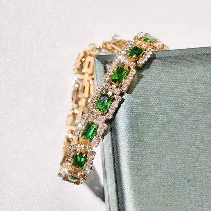 Royal Emerald Gold Tennis Bracelet