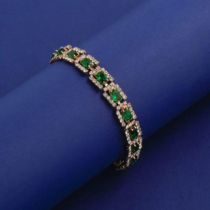 Royal Emerald Gold Tennis Bracelet