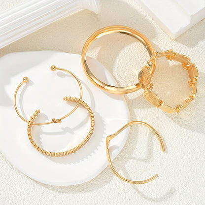 Royal Gold Wave Bracelet Set