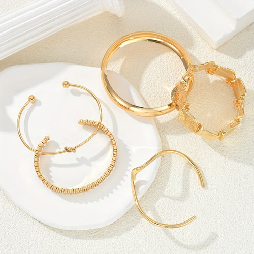 Royal Gold Wave Bracelet Set