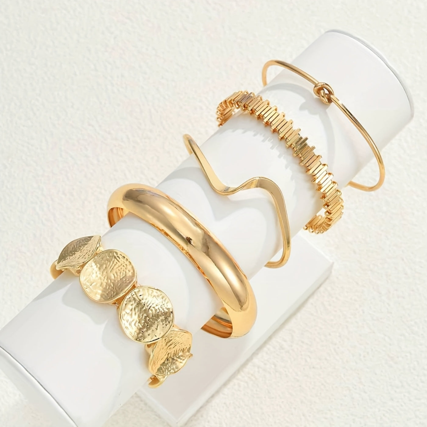 Royal Gold Wave Bracelet Set