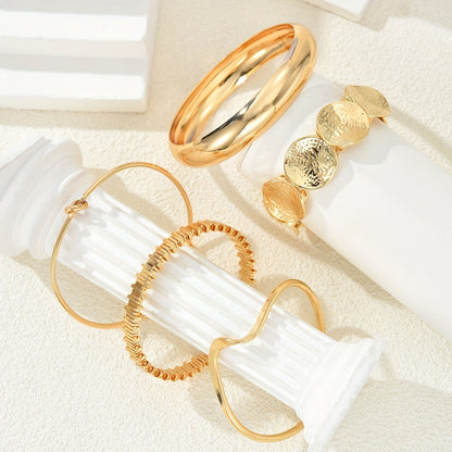 Royal Gold Wave Bracelet Set