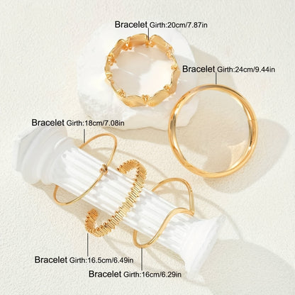 Royal Gold Wave Bracelet Set