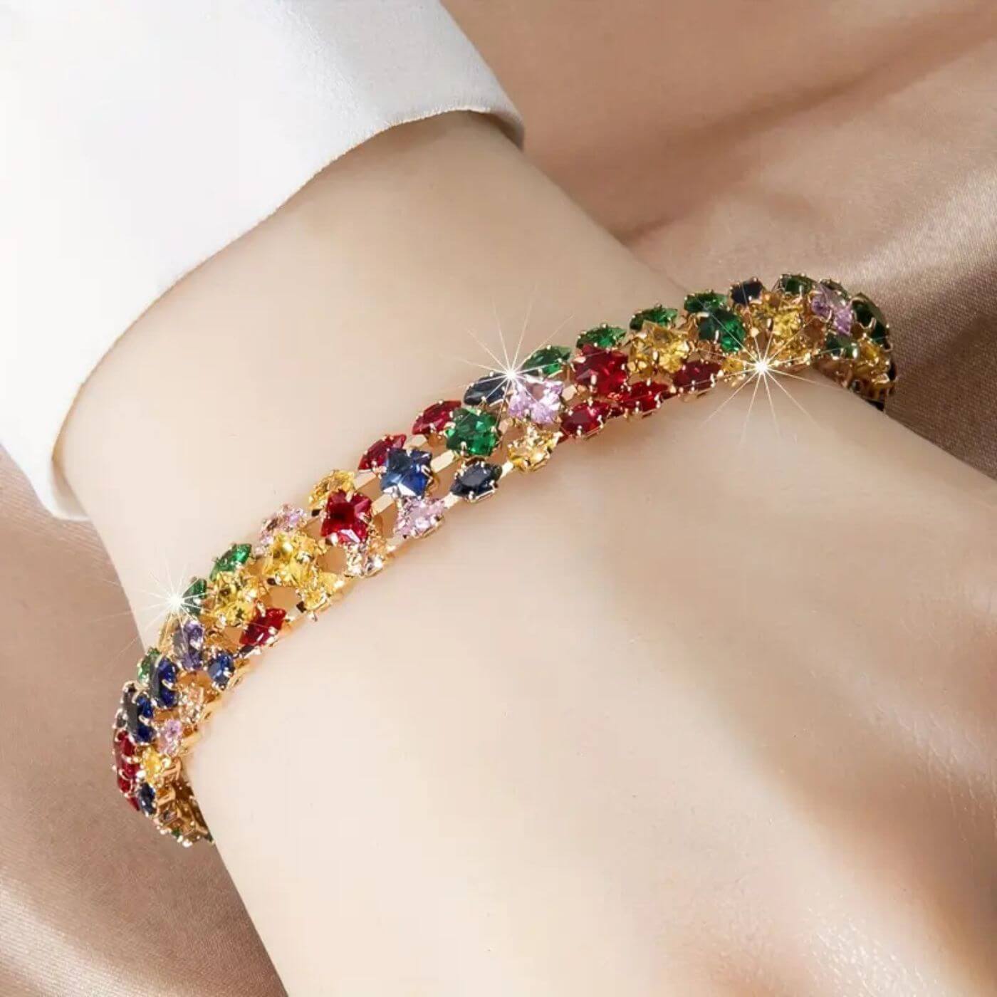 Royal Jewel Tone Statement Bracelet