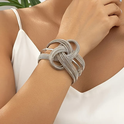 Royal Mesh Knot Cuff Bracelet