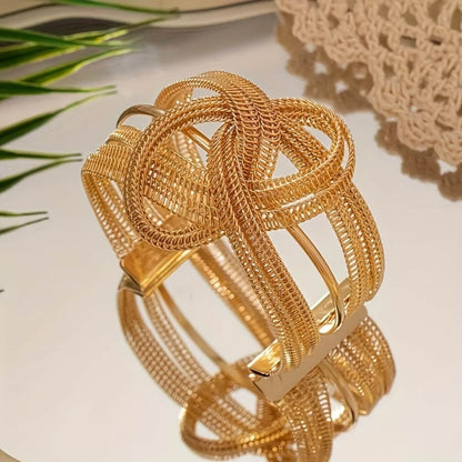 Royal Mesh Knot Cuff Bracelet