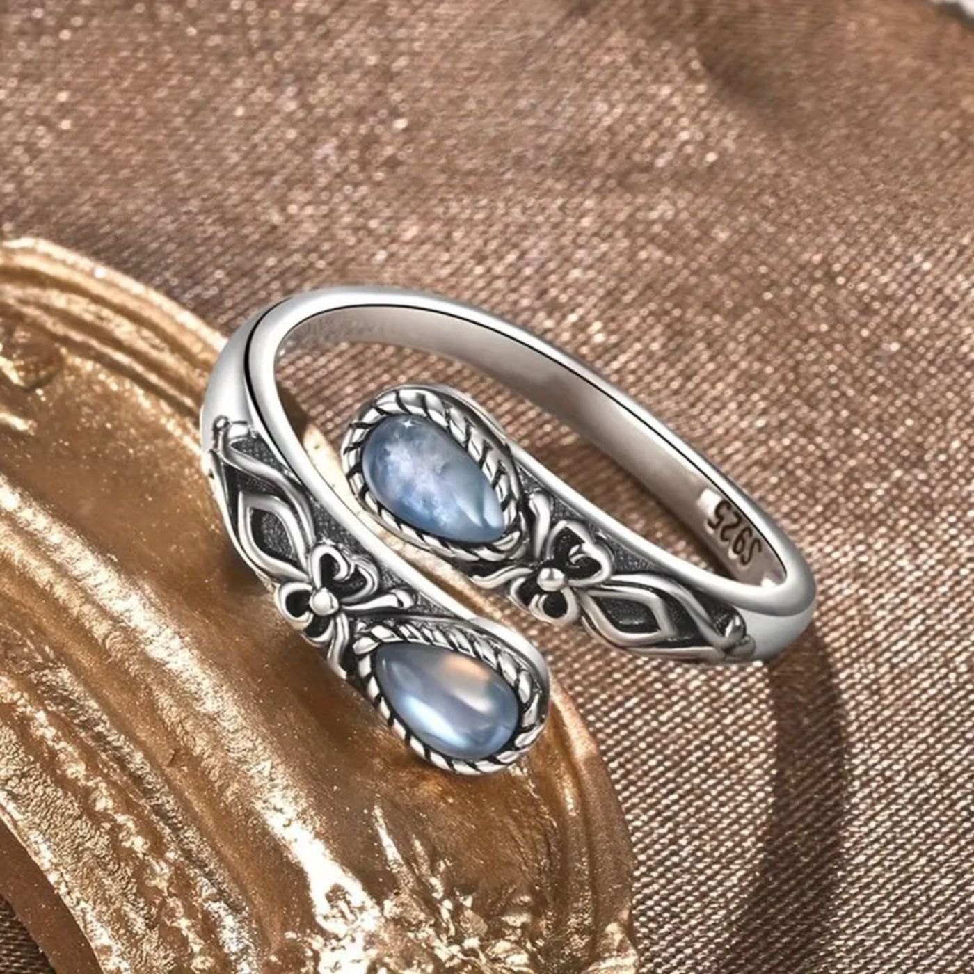 Royal Moonlight Stone Adjustable Ring