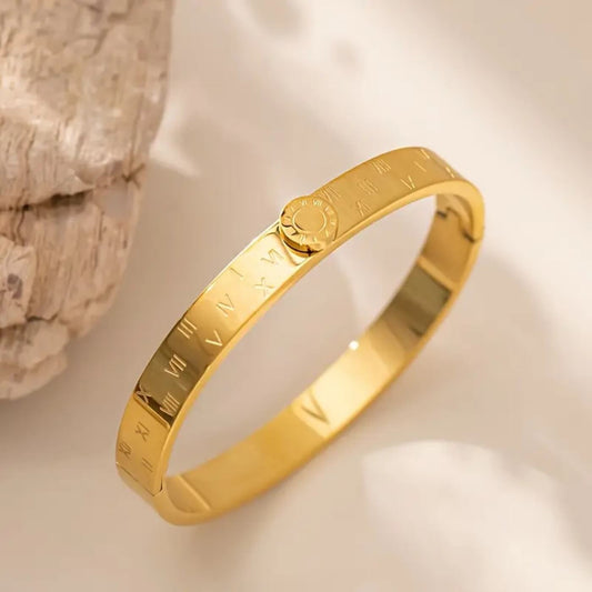 Royal Onyx Enamel Bangle Bracelet